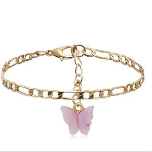 2pc set butterfly anklet